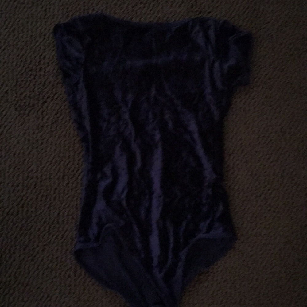 Navy velvet sofiane yumiko Leotard, cap sleeve